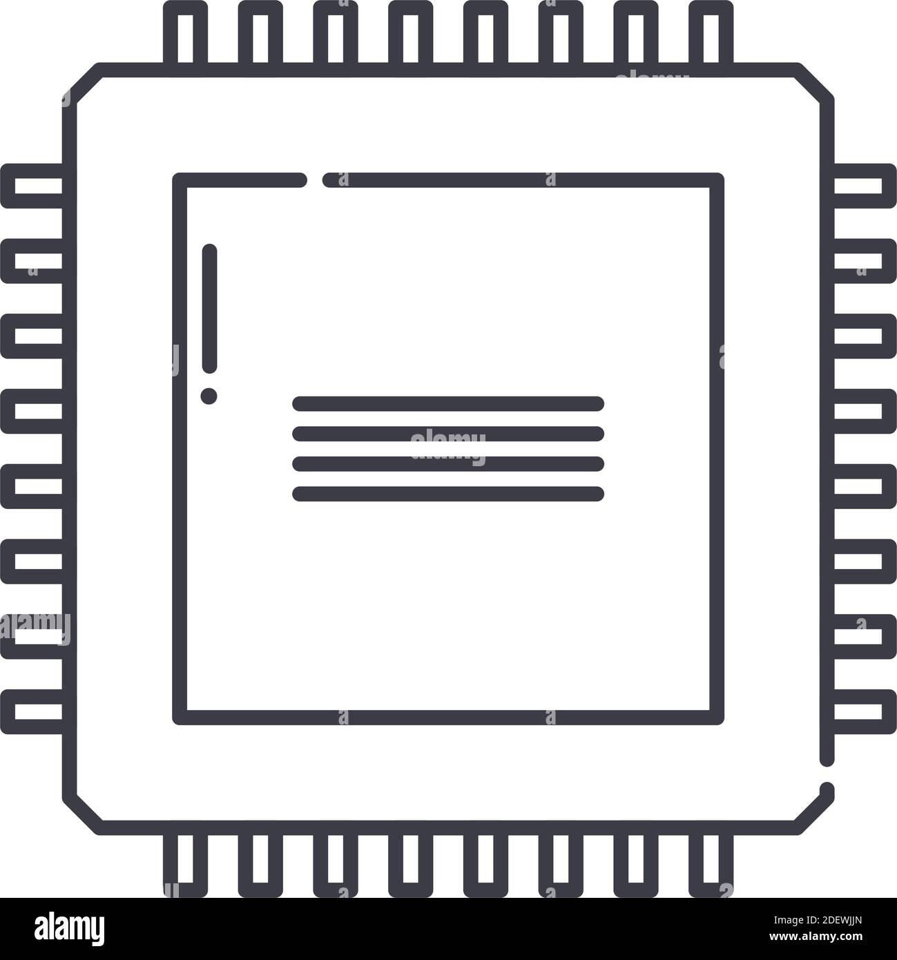 Icône de micro-contrôleur, illustration isolée linéaire, vecteur ligne mince, signe de conception Web, symbole de concept de contour avec contour modifiable sur blanc Illustration de Vecteur