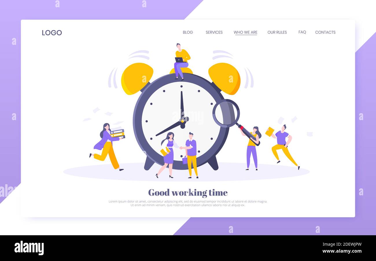 Bon temps de travail ou concept efficace de gestion du temps. Illustration de Vecteur