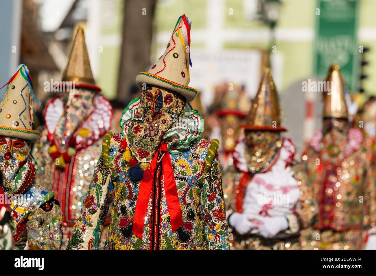 Un petit cliché de la coutume autrichienne du carnaval à Bad Aussee Banque D'Images