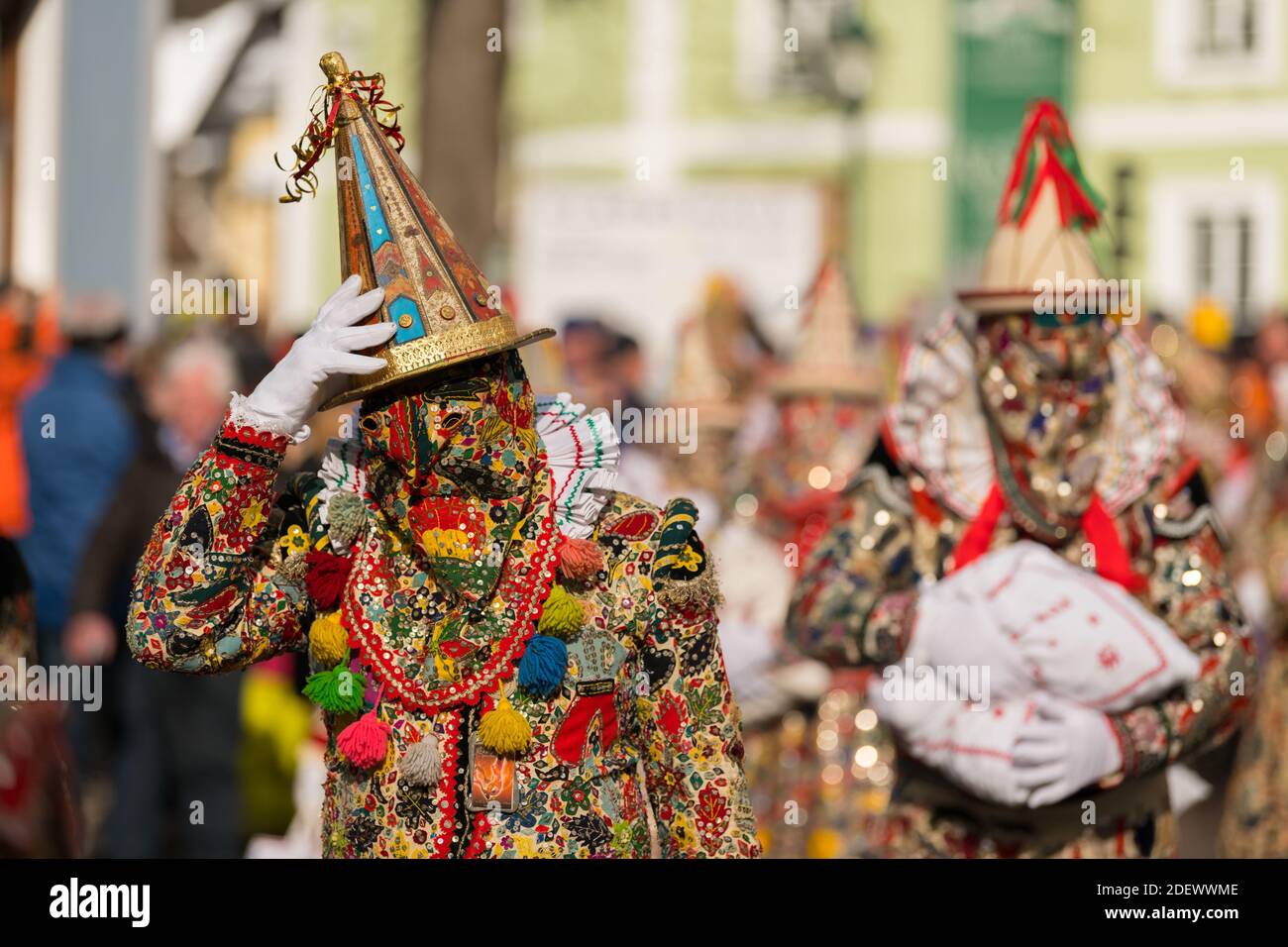 Un petit cliché de la coutume autrichienne du carnaval à Bad Aussee Banque D'Images