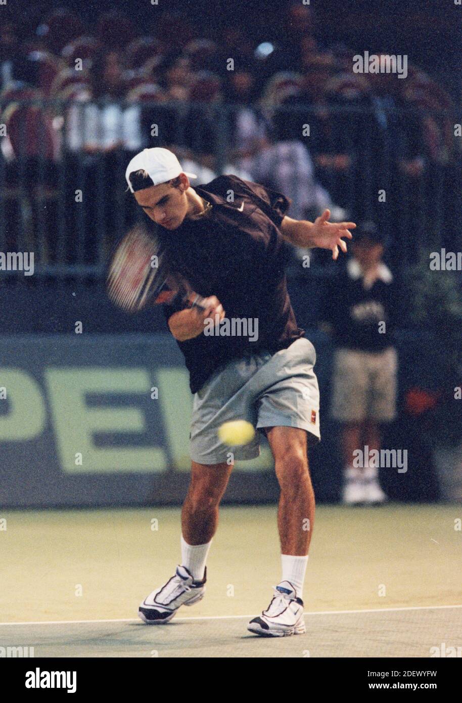 Joueur de tennis suisse Roger Federer, 1999 Banque D'Images