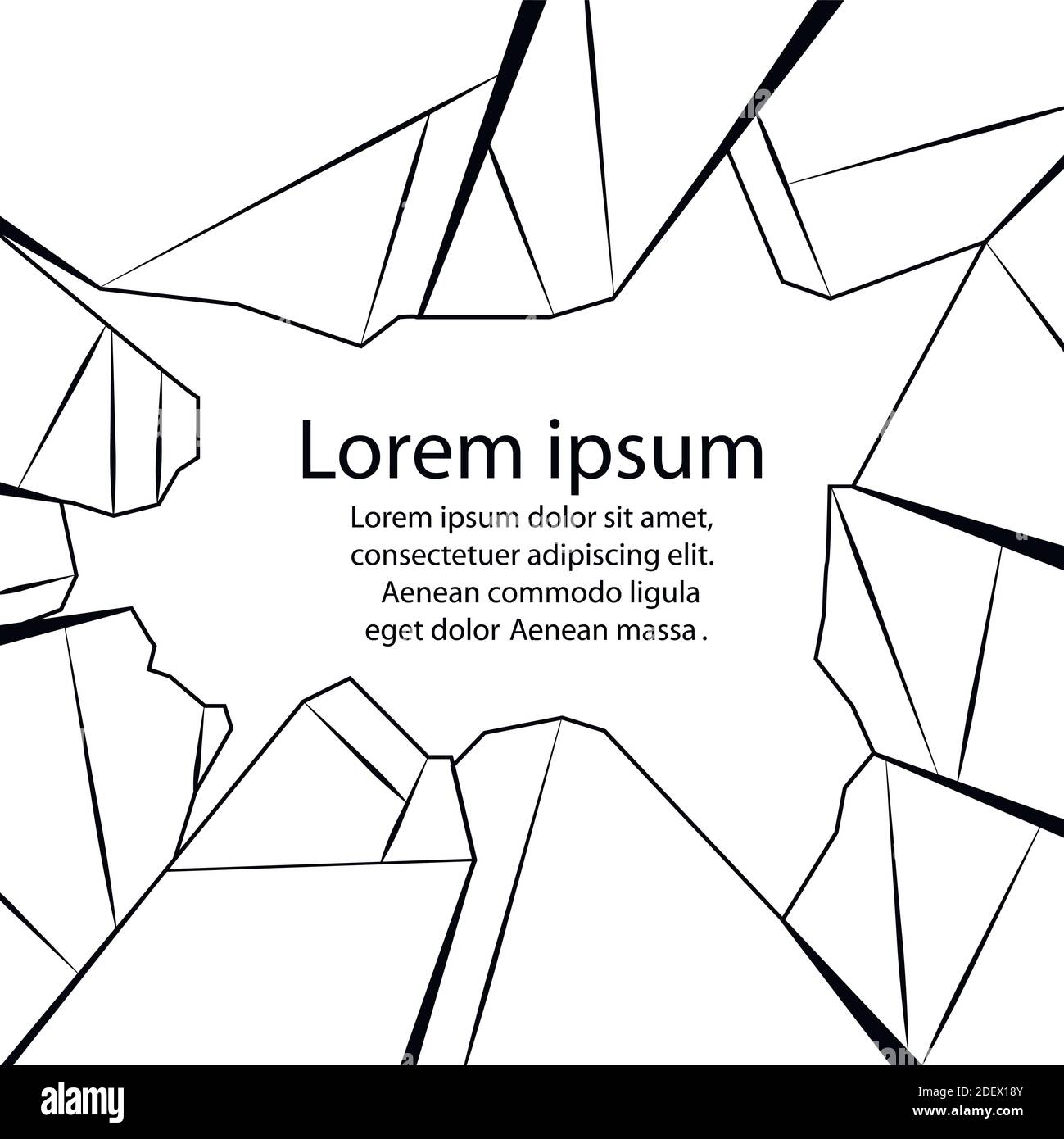 Illustration de contour de verre brisé avec place pour le texte. Vandalisme et hooliganisme. Fenêtre sécurisée. Modèle vectoriel noir et blanc pour banne Illustration de Vecteur