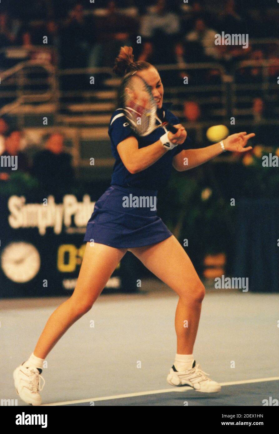 Joueur de tennis suisse Martina Hingis, Chase Chaps 1999 Banque D'Images