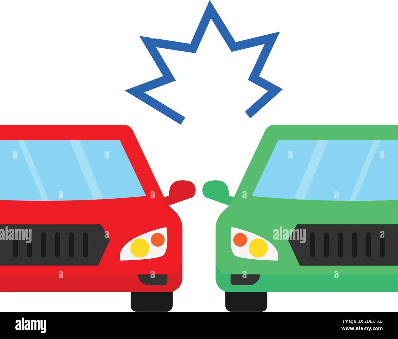 Deux voitures entrent en collision avec l'icône du vecteur isolé qui peut être facilement modifié ou modifié Illustration de Vecteur
