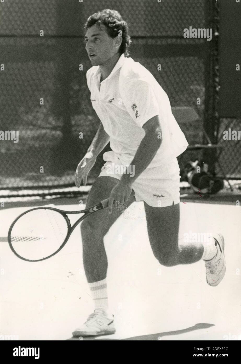 Joueur de tennis italien Gianluca Pozzi, années 1980 Banque D'Images
