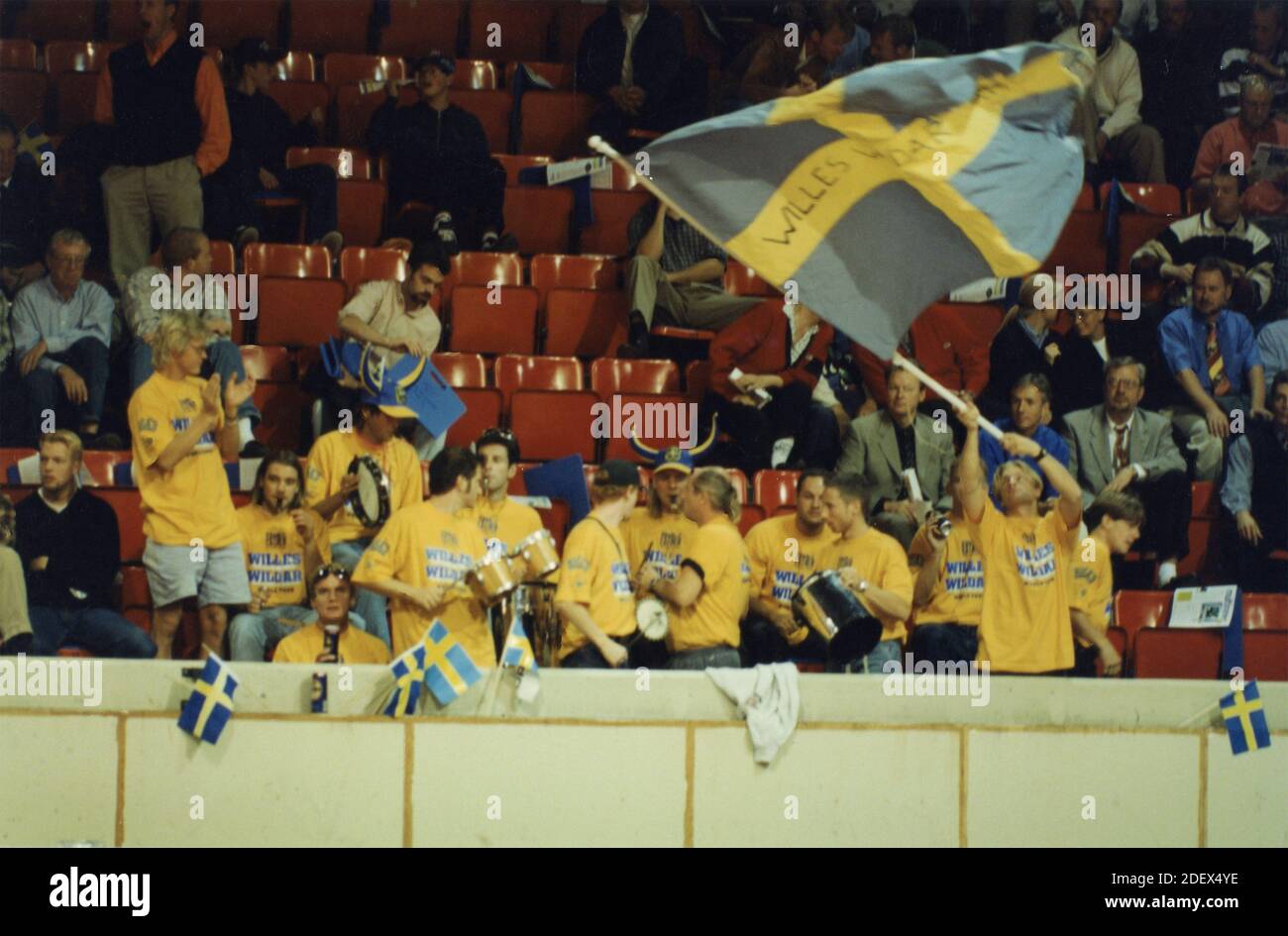 Des supporters suédois à la coupe Davis, dans les années 1990 Banque D'Images