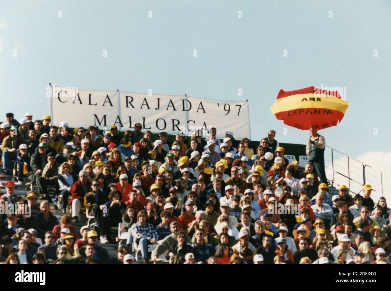 Spectateurs à la coupe Davis, Mallorca 1997 Banque D'Images