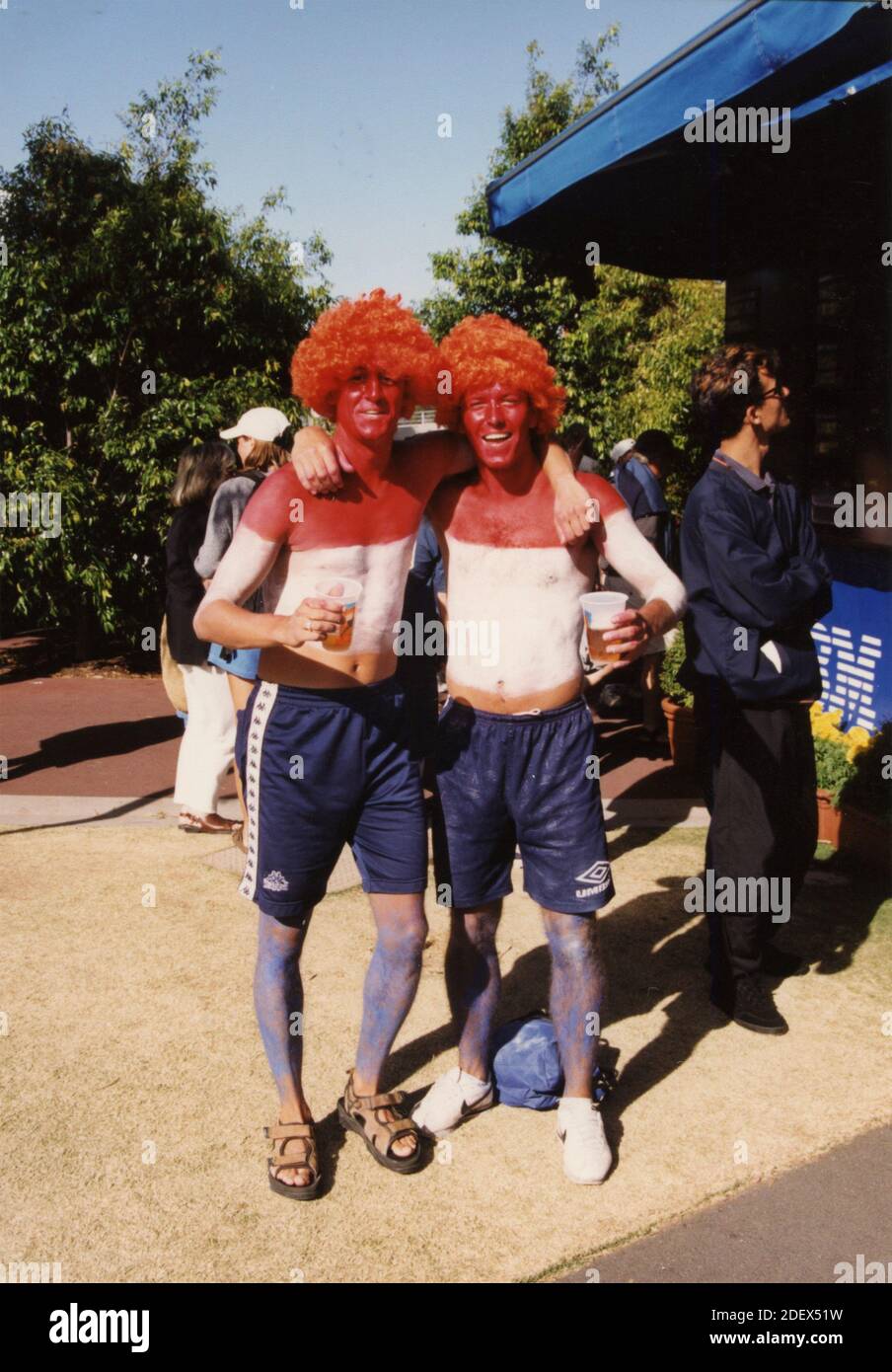 Supporters français à la coupe Davis, années 1990 Banque D'Images