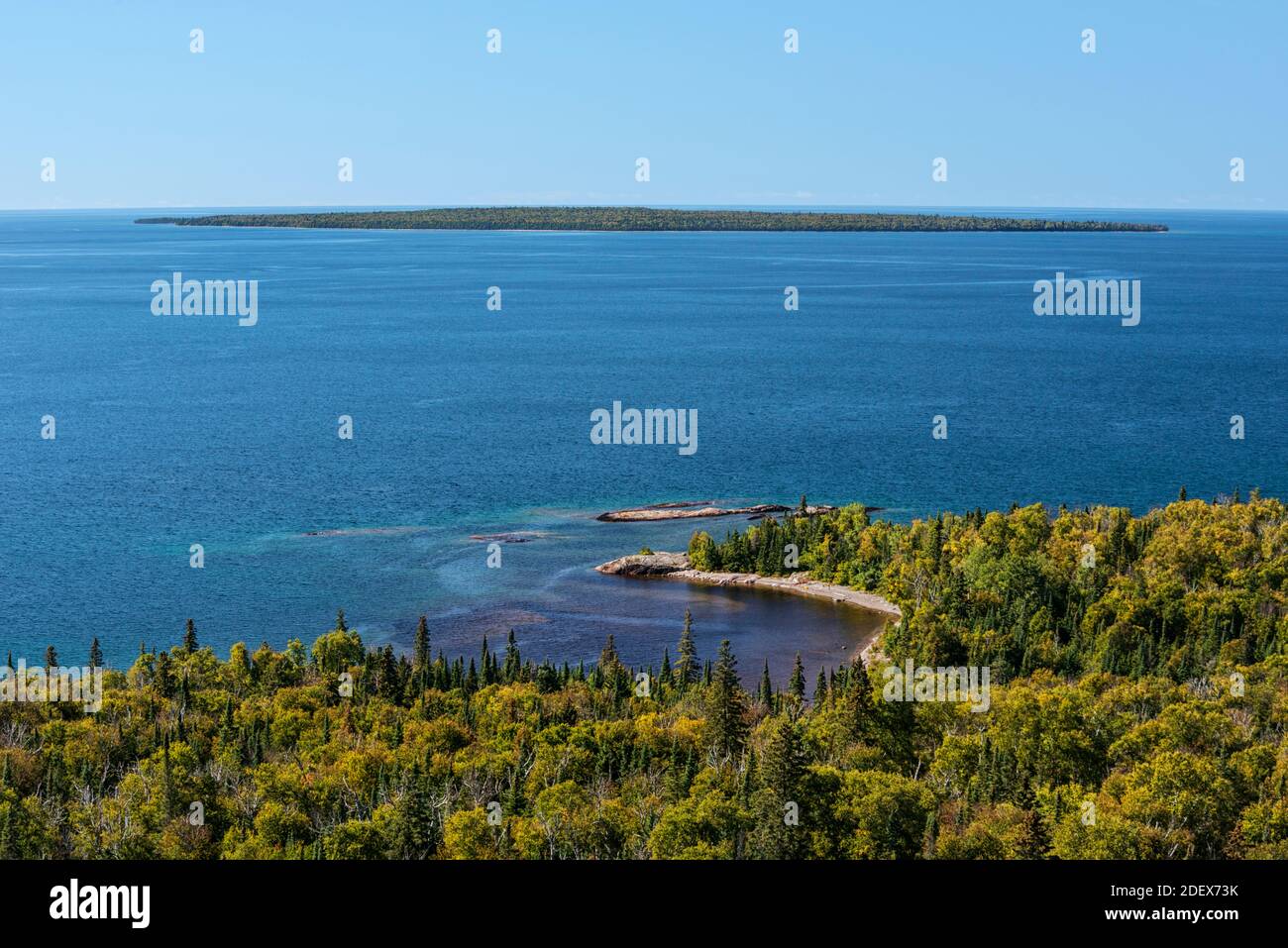 Géographie / voyage, Canada, lac supérieur à l'embouchure de la rivière Baldhead avec Leech I, droits supplémentaires-autorisation-Info-non-disponible Banque D'Images