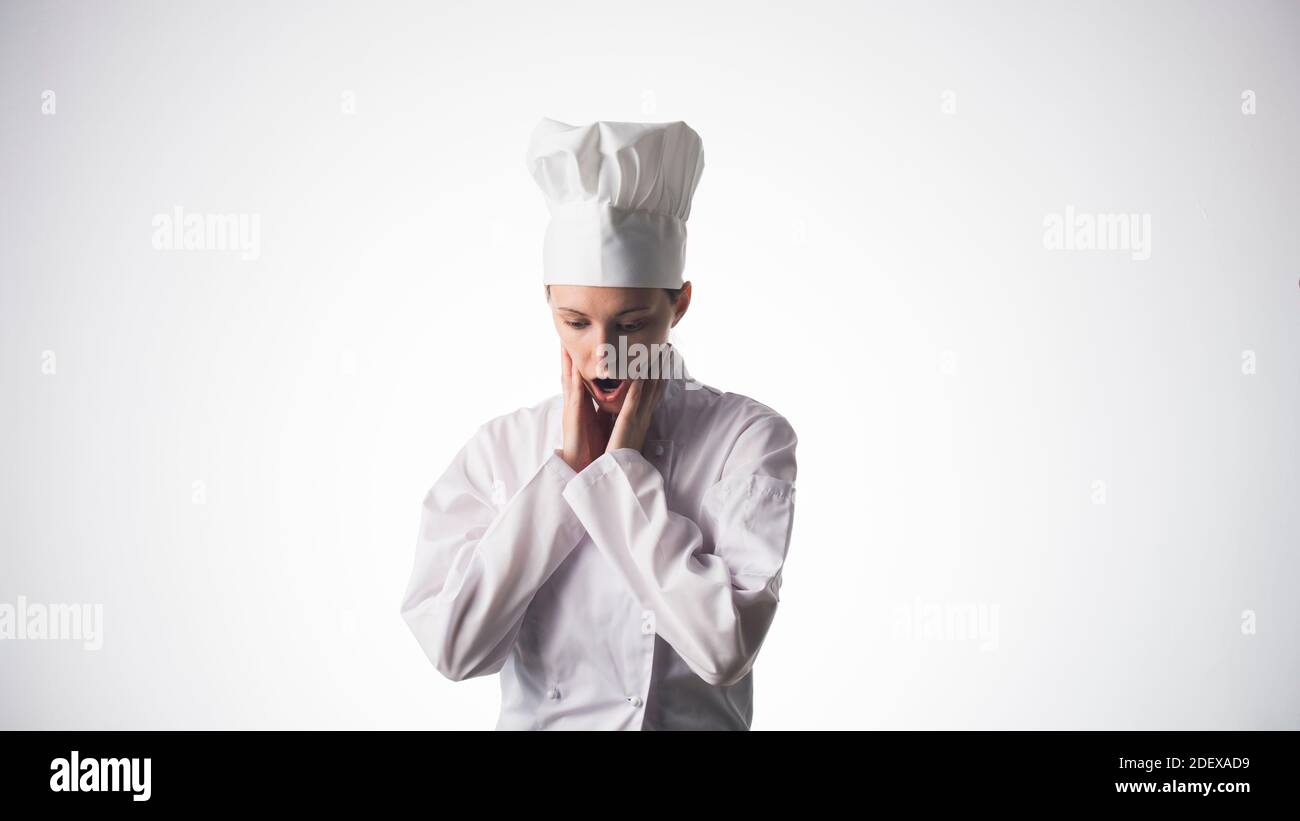 Chef, cuisinier ou boulanger femme Banque D'Images