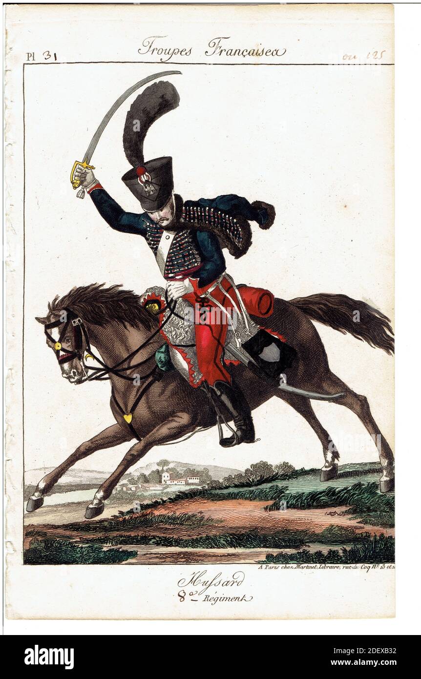 cavalier du 1er régiment de hussards en 1807 - 1808 Photo Stock - Alamy