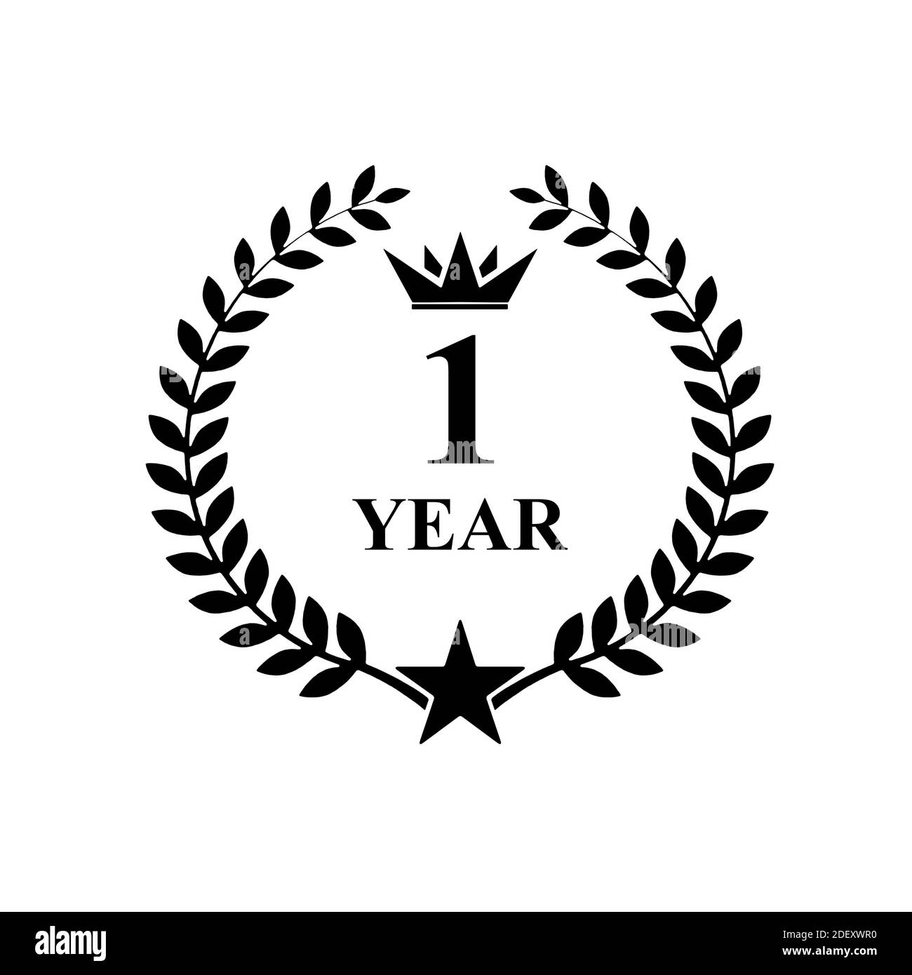 1 an d'anniversaire, luxueux logo Golden Banque D'Images 1 an d'anniversaire, luxueux logo Golden Banque D'Images