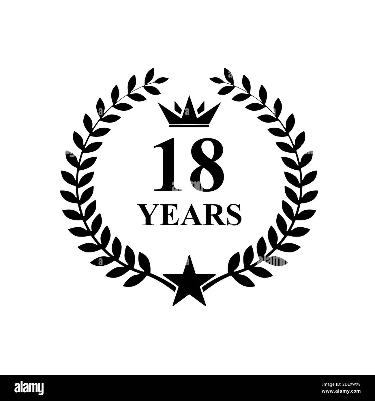 18 ans anniversaire , luxueux logo Golden Banque D'Images 18 ans anniversaire , luxueux logo Golden Banque D'Images