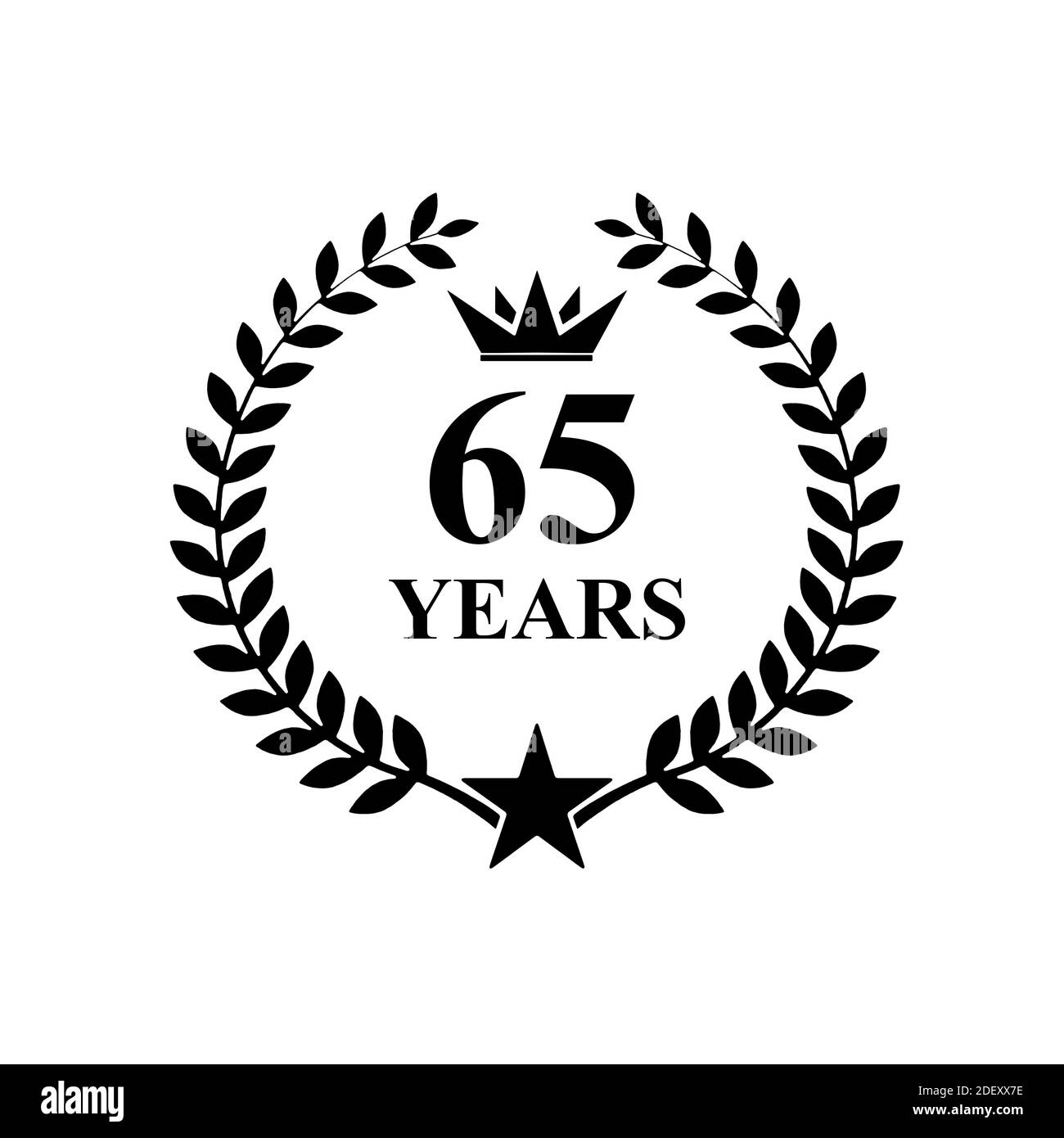 65 ans anniversaire , luxueux logo Golden Banque D'Images 65 ans anniversaire , luxueux logo Golden Banque D'Images