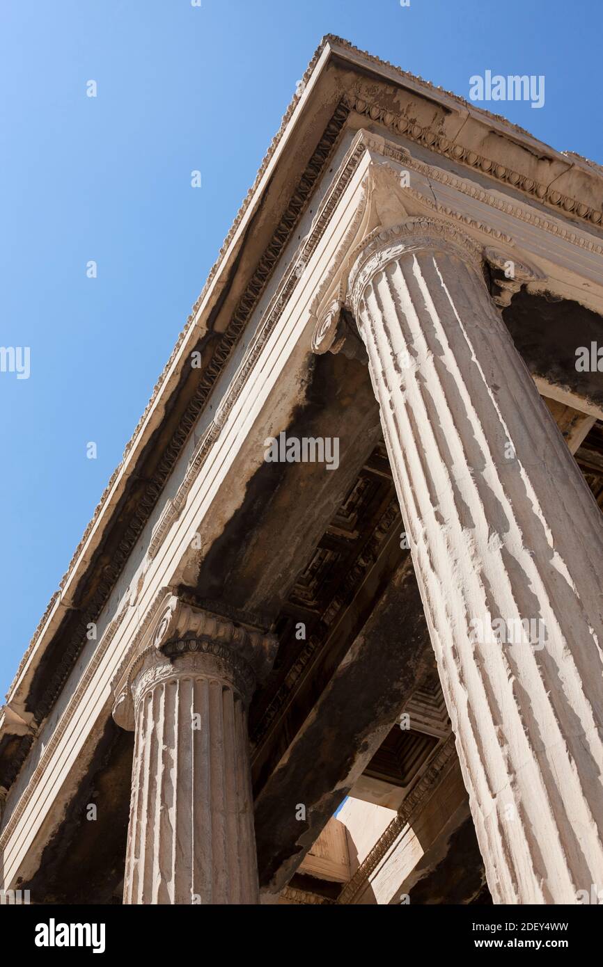 Colonnes, l'Erechtheion (ou Erechtheum), Acropole, Athènes, Grèce Banque D'Images