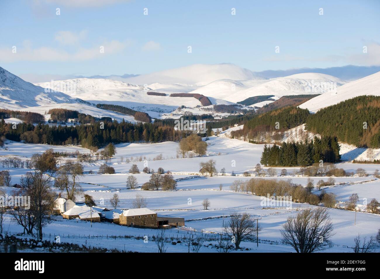 Glen Isla, Angus, Écosse en hiver. Banque D'Images