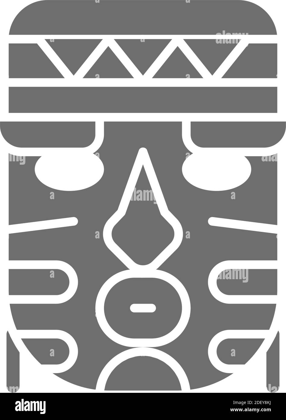 Vecteur afrique ethnique masque tribal icône grise. Illustration de Vecteur