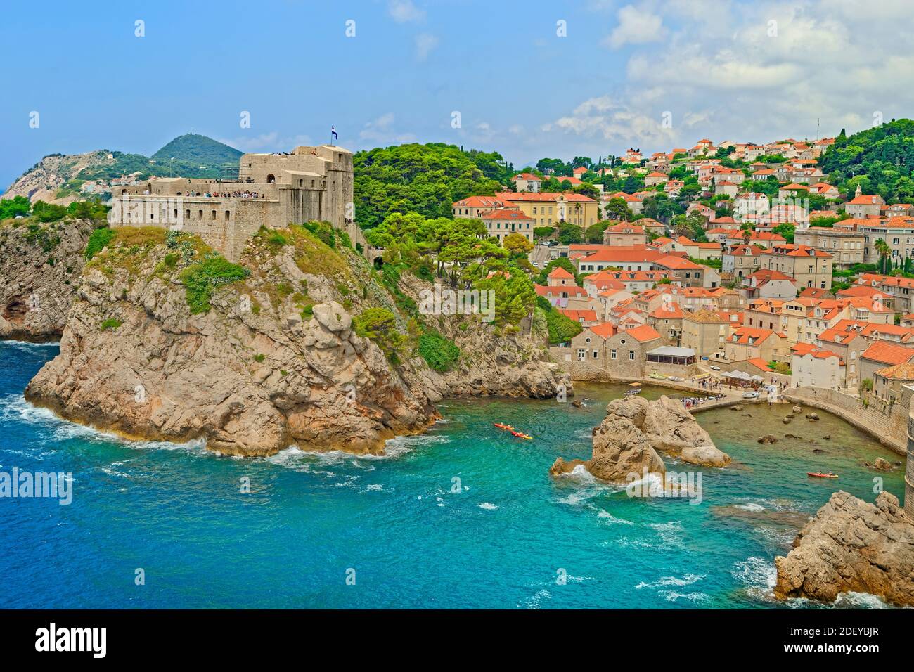 Baie ouest de la vieille ville de Dubrovnik en Croatie. Banque D'Images