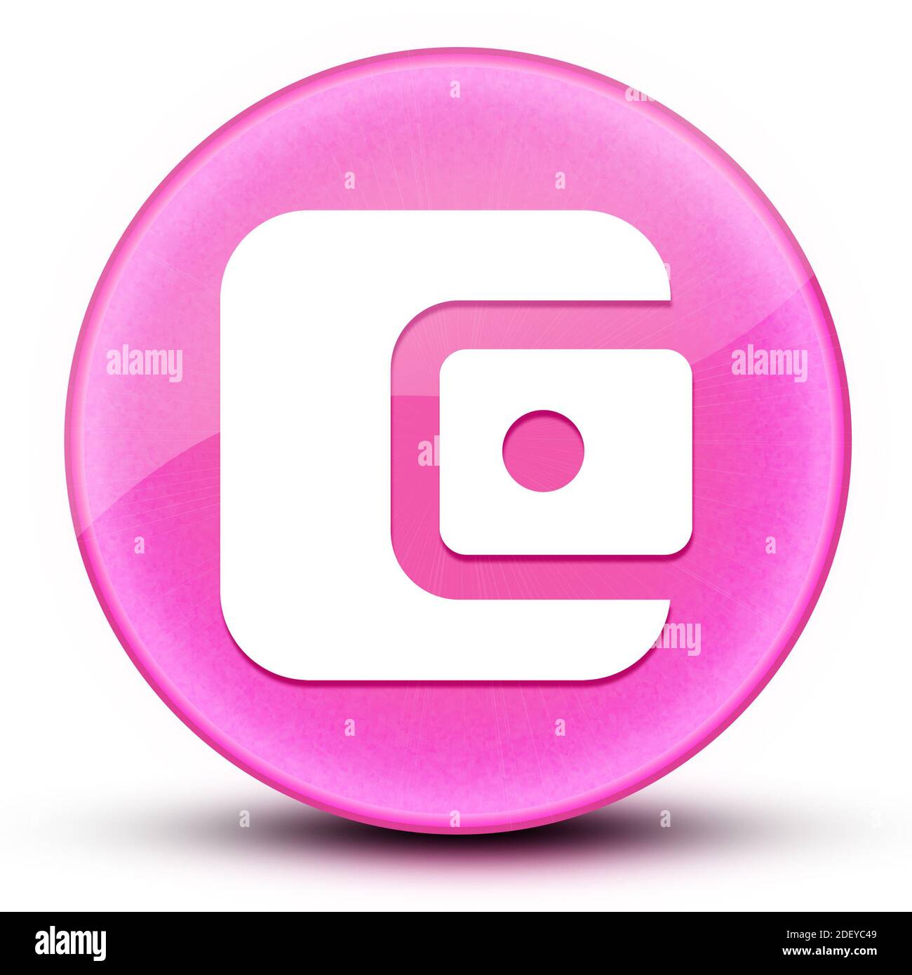 Compte balance portefeuille globe oculaire brillant élégant rose bouton rond abstrait illustration Banque D'Images