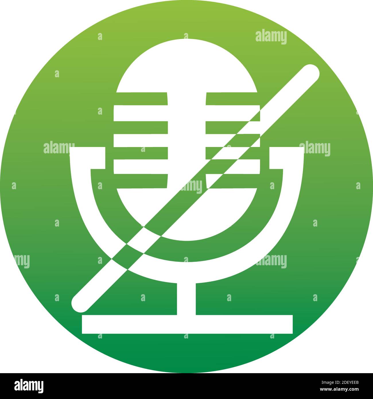 Microphone désactivé dans un style plat tendance isolé sur fond blanc. Symbole d'icône de désactivation du microphone pour la conception de votre site Web, logo de désactivation du microphone, application, interface utilisateur. Ven Illustration de Vecteur