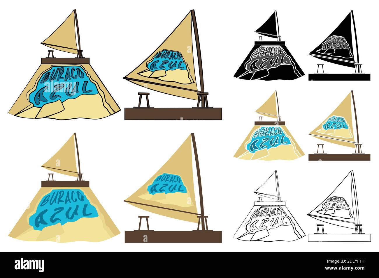 Trou bleu à Jericoacora, Brésil Illustration de Vecteur