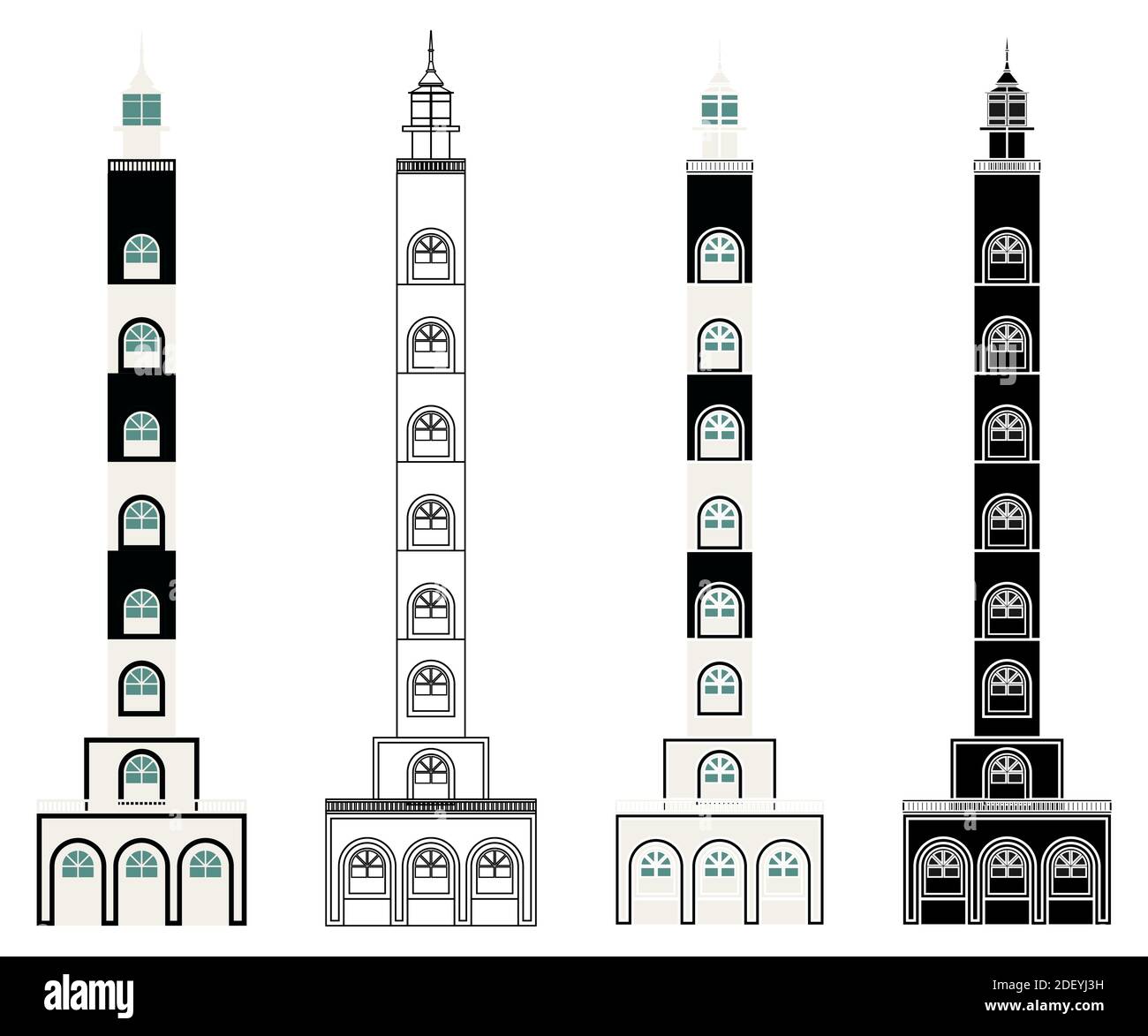 Phare de Sergipe coloré au Brésil Illustration de Vecteur