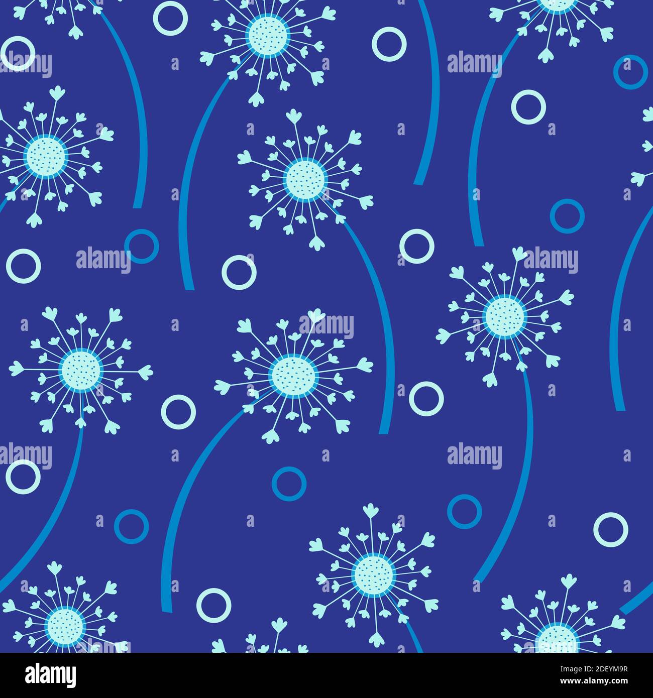 Motif décoratif en pissenlits tendance à motif vectoriel de fleurs sans couture dessiné à la main pour le textile et l'impression - arrière-plan coloré à la texture florale des petites fleurs. Illustration de Vecteur