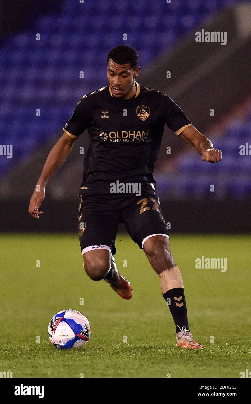 OLDHAM, ANGLETERRE. 1ER DÉCEMBRE lors du match de la Sky Bet League 2 entre Oldham Athletic et Tranmere Rovers à Boundary Park, Oldham, le mardi 1er décembre 2020. (Credit: Eddie Garvey | MI News) Credit: MI News & Sport /Alay Live News Banque D'Images