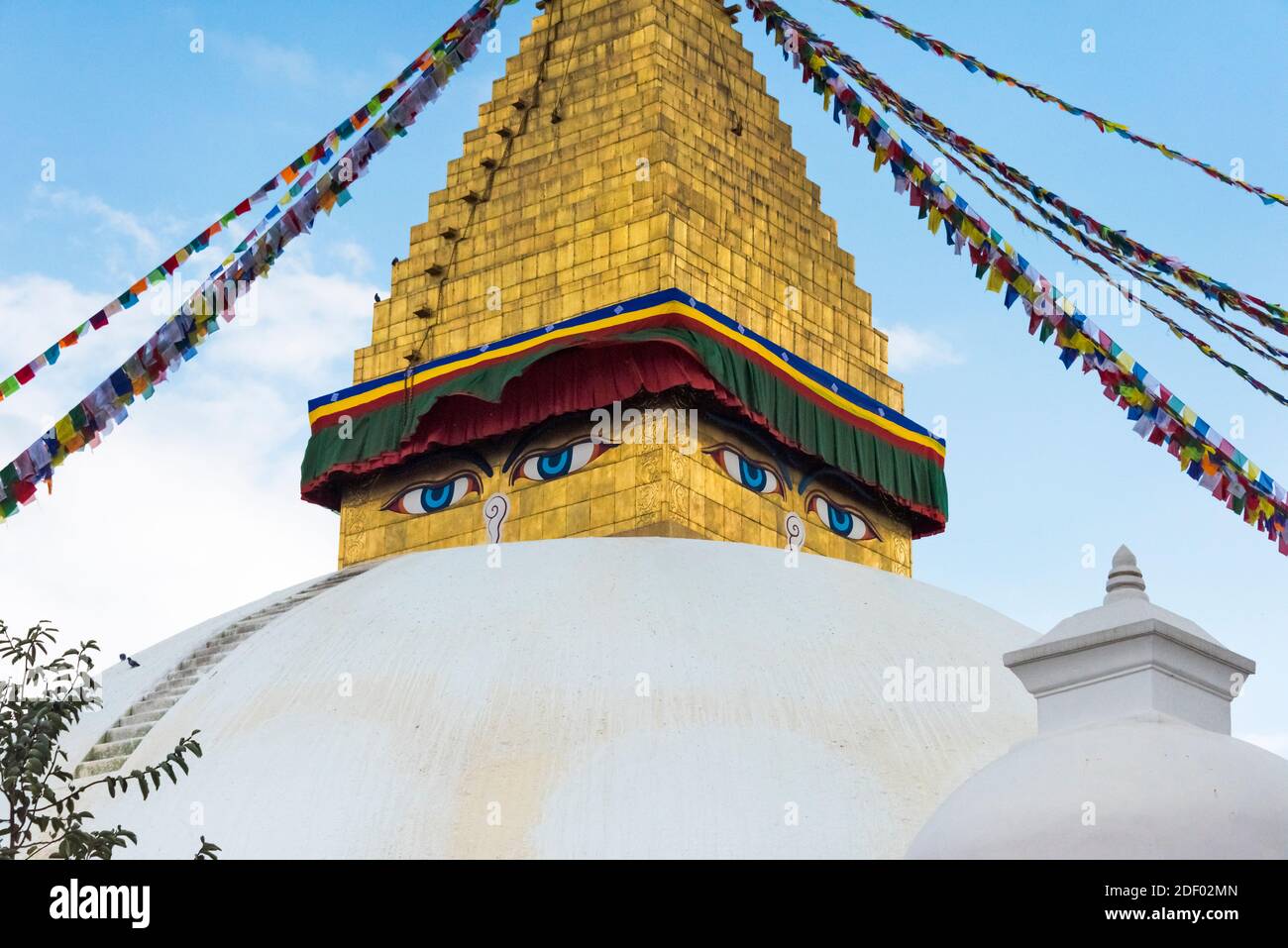 Boudhanath (Bouddha Stupa), site classé au patrimoine mondial de l'UNESCO, Katmandou, Népal Banque D'Images