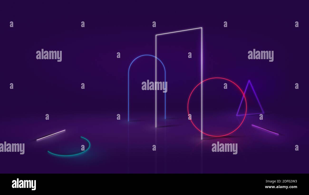 Concept et conception de fond néon ou LED abstrait Banque D'Images