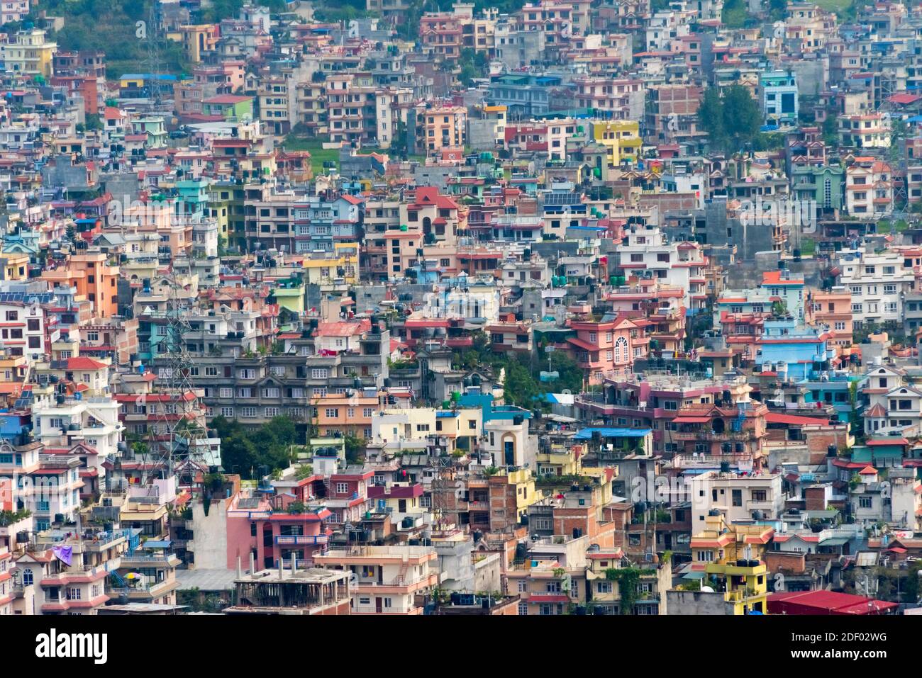 Paysage urbain de Katmandou, Népal Banque D'Images