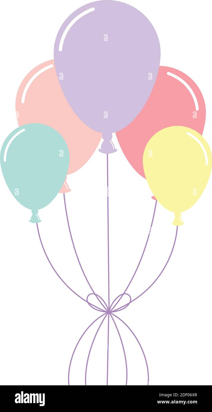 ballons de couleurs diferentes sur fond blanc Illustration de Vecteur
