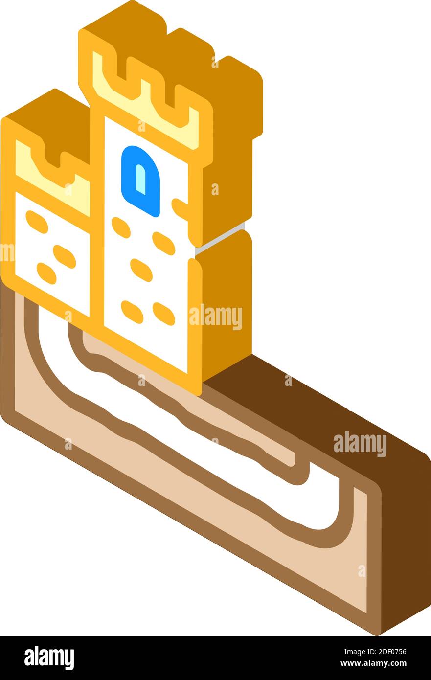 tunnel secret de château icône isométrique illustration vectorielle Illustration de Vecteur