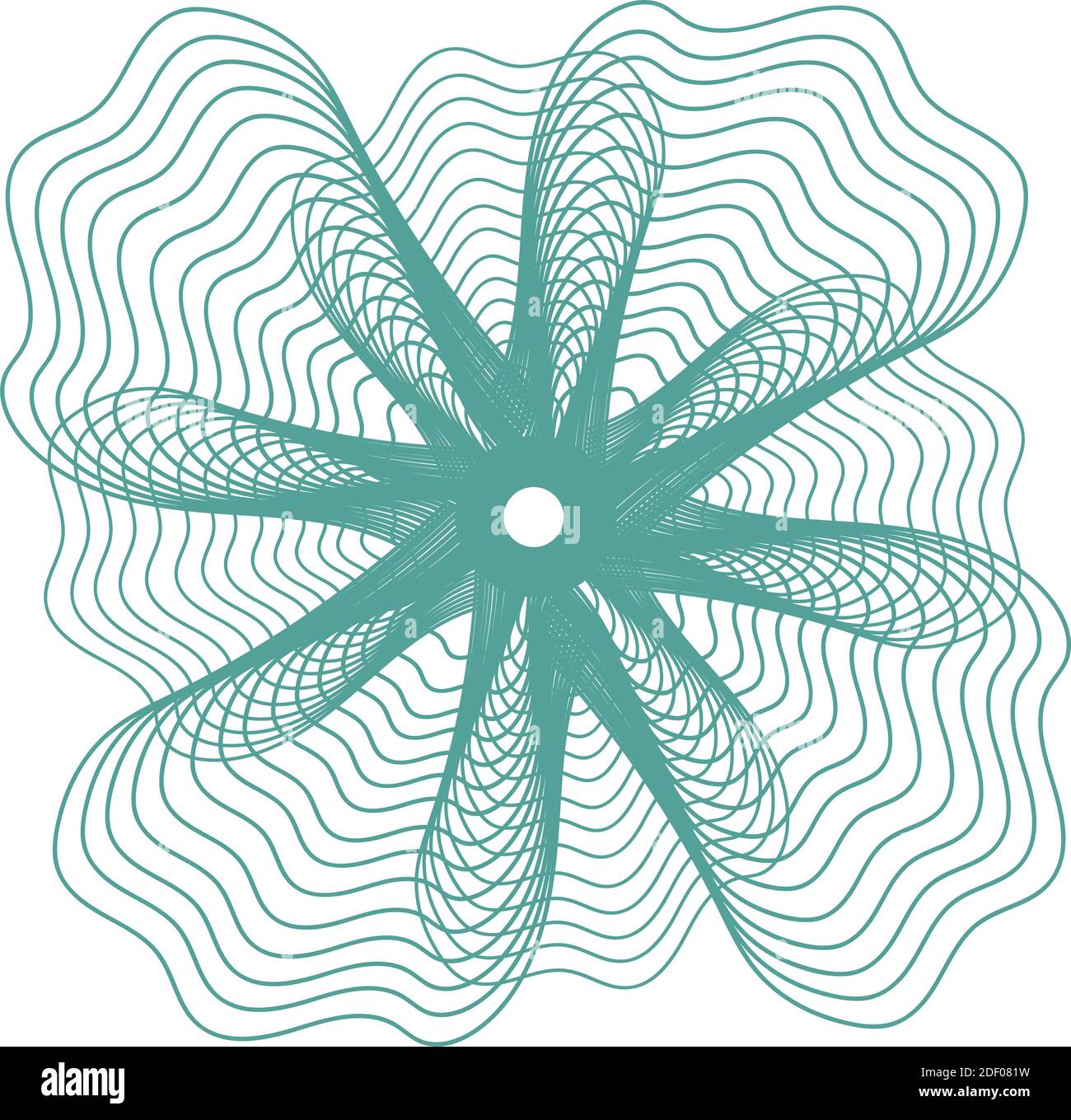 Guilloche modèle Rosette pour certificat, diplôme, bon, argent ou autres papiers de sécurité. Illustration de Vecteur