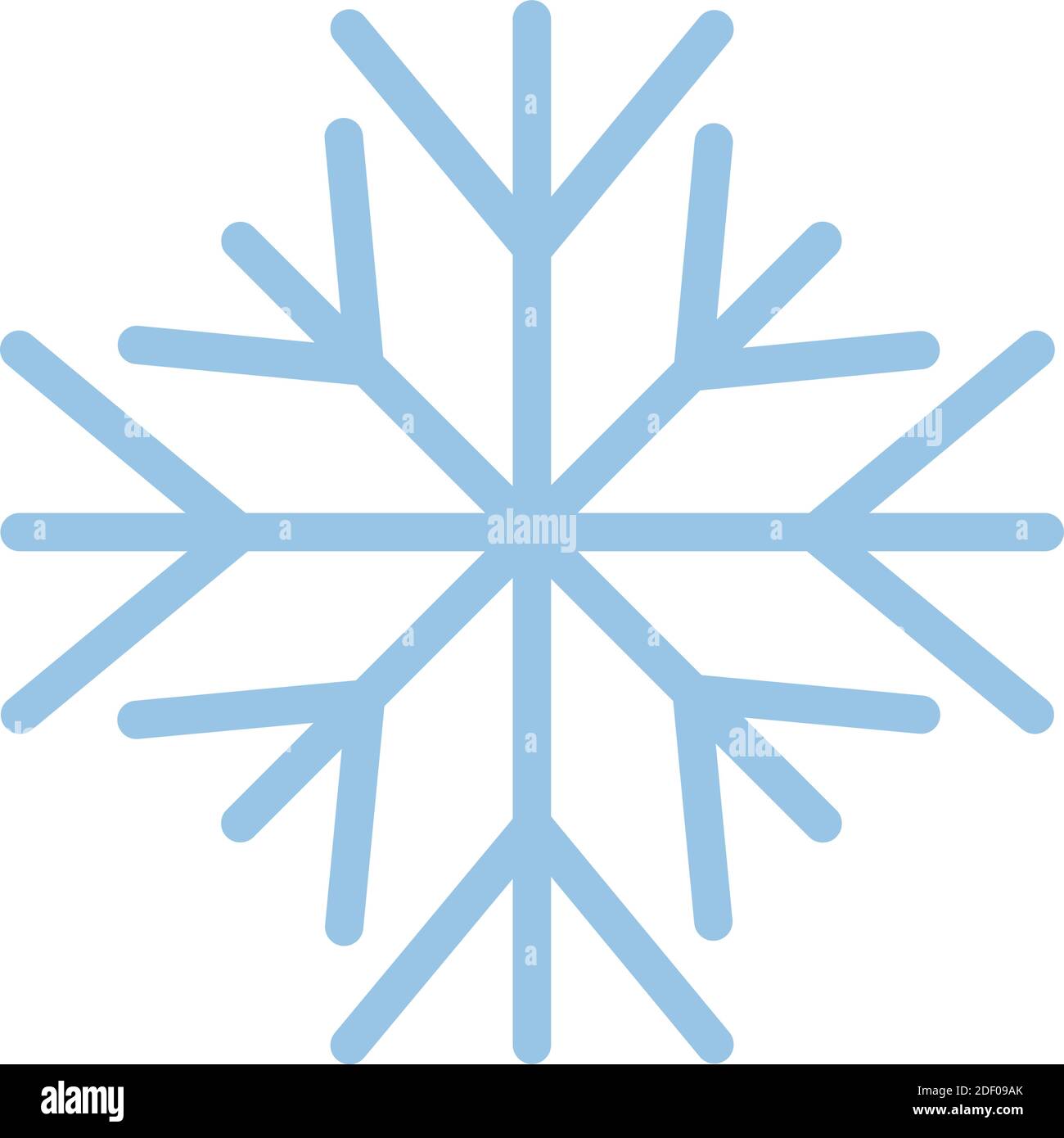 flocon de neige de couleur bleue sur fond blanc Illustration de Vecteur