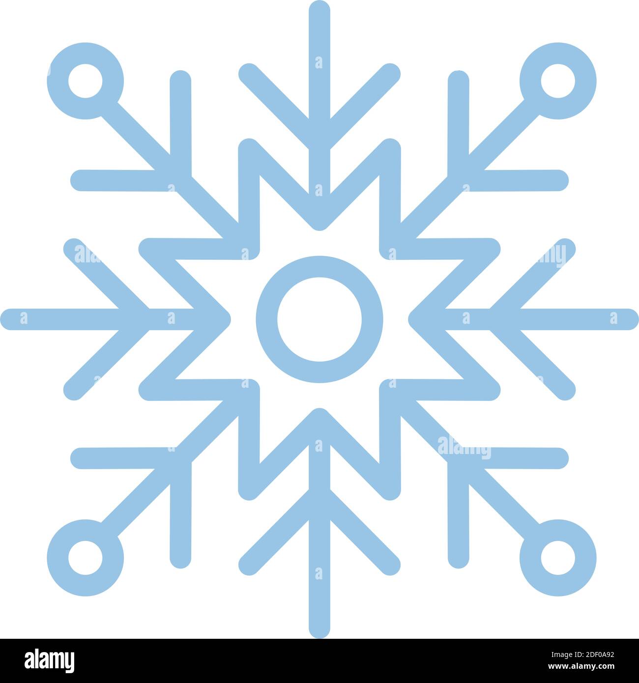 flocon de neige bleu clair sur fond blanc Illustration de Vecteur