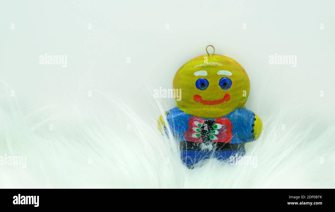 Cookie de Noël en gypse sur la couverture moelleuse Banque D'Images