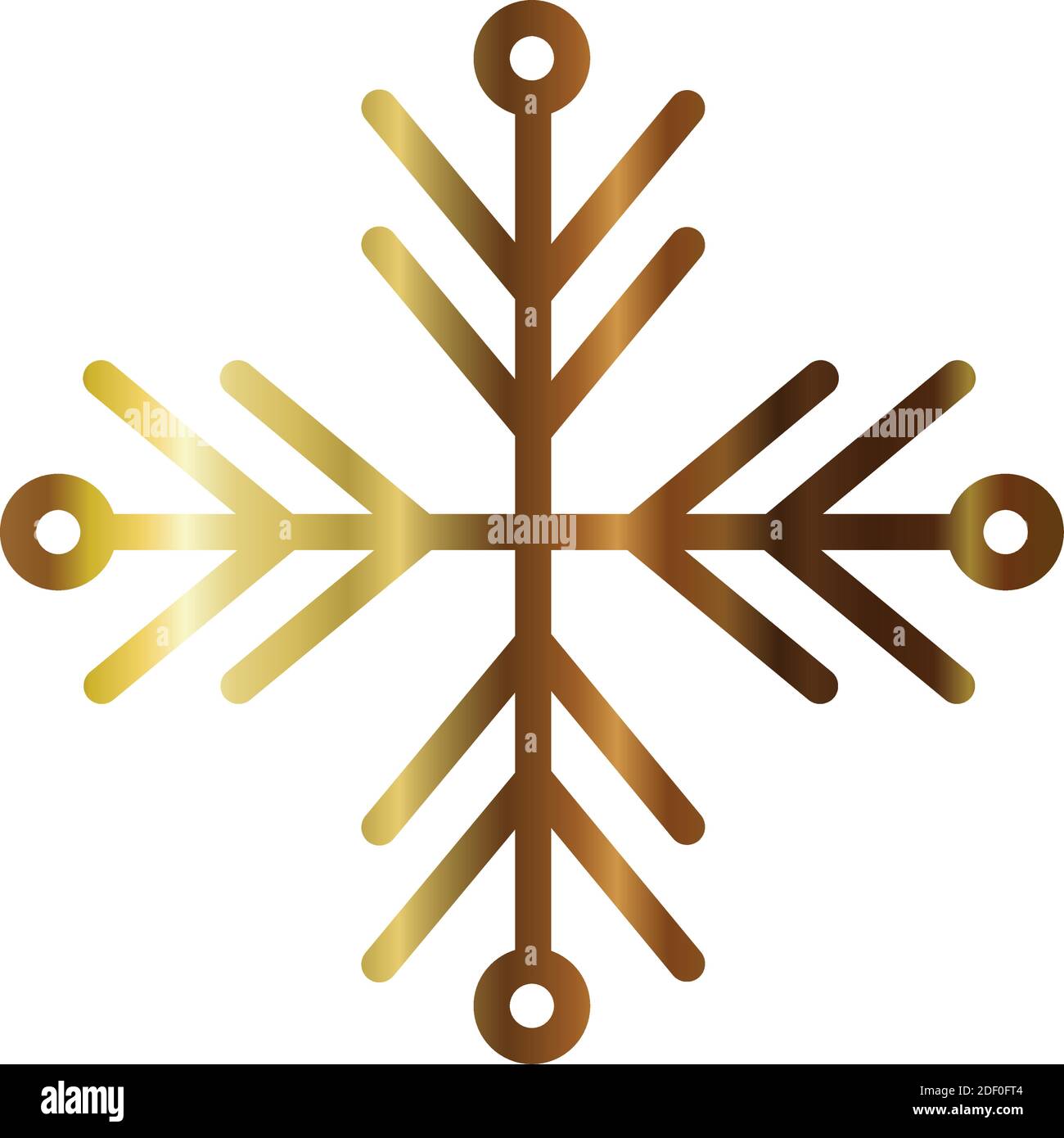 flocon de neige doré sur fond blanc Illustration de Vecteur