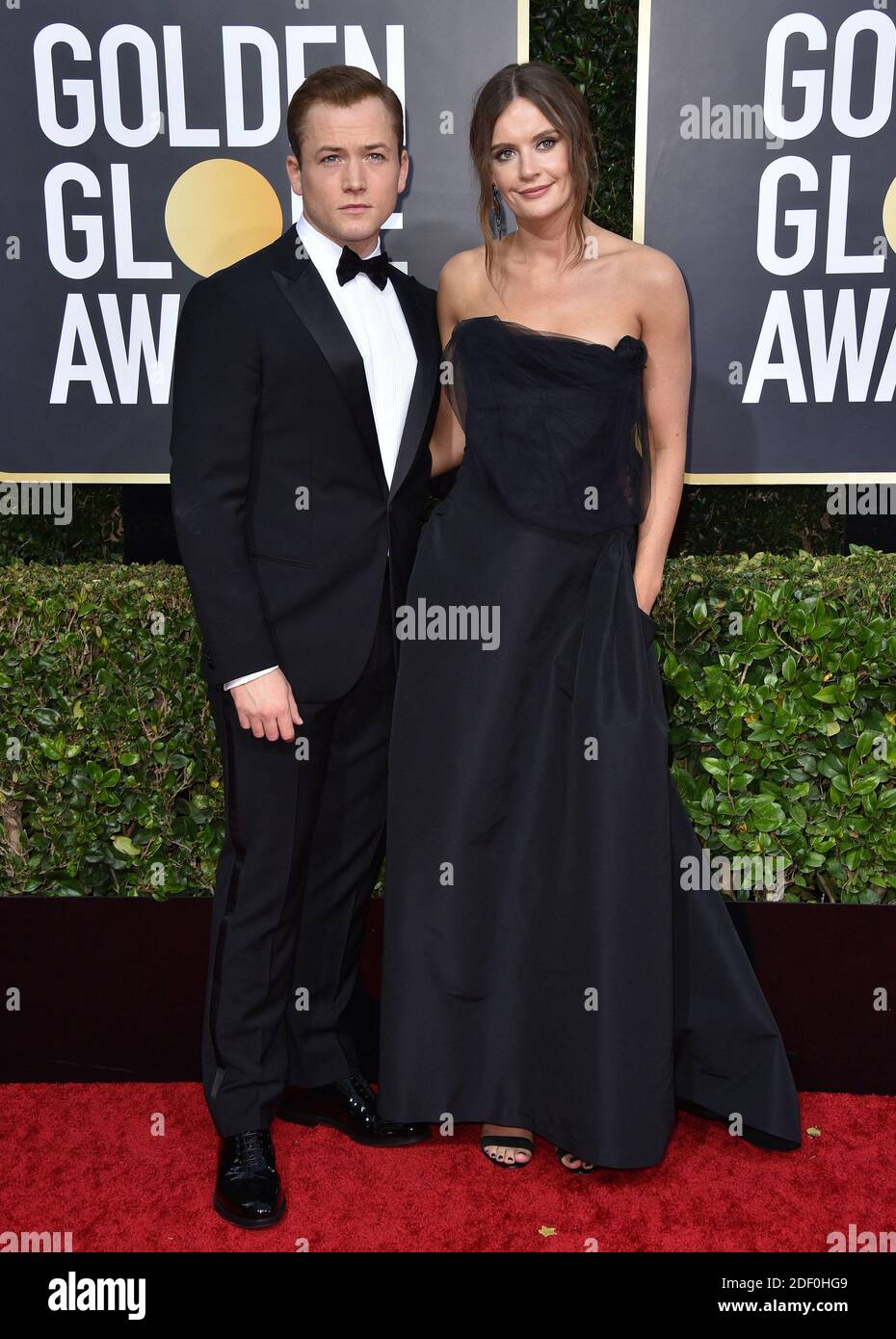 Taron Egerton et Emily Thomas assistent aux 77e Golden Globe Awards au Beverly Hilton, Los Angeles, CA, États-Unis, le 5 janvier 2020. Photo de Lionel Hahn/ABACAPRESS.COM Banque D'Images