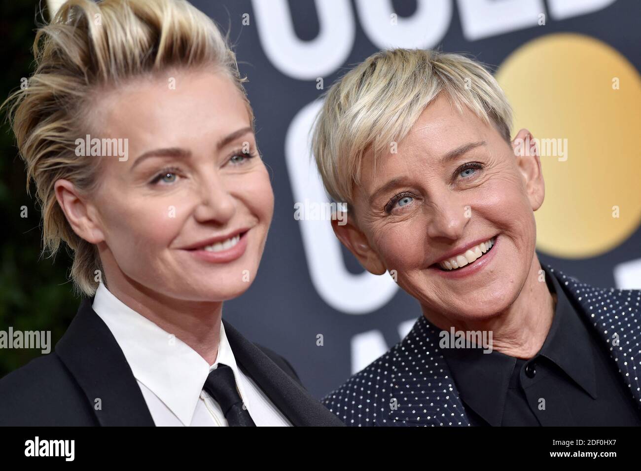 Ellen DeGeneres et Portia de Rossi assistent aux 77e Golden Globe Awards au Beverly Hilton, Los Angeles, CA, USA le 5 janvier 2020. Photo de Lionel Hahn/ABACAPRESS.COM Banque D'Images