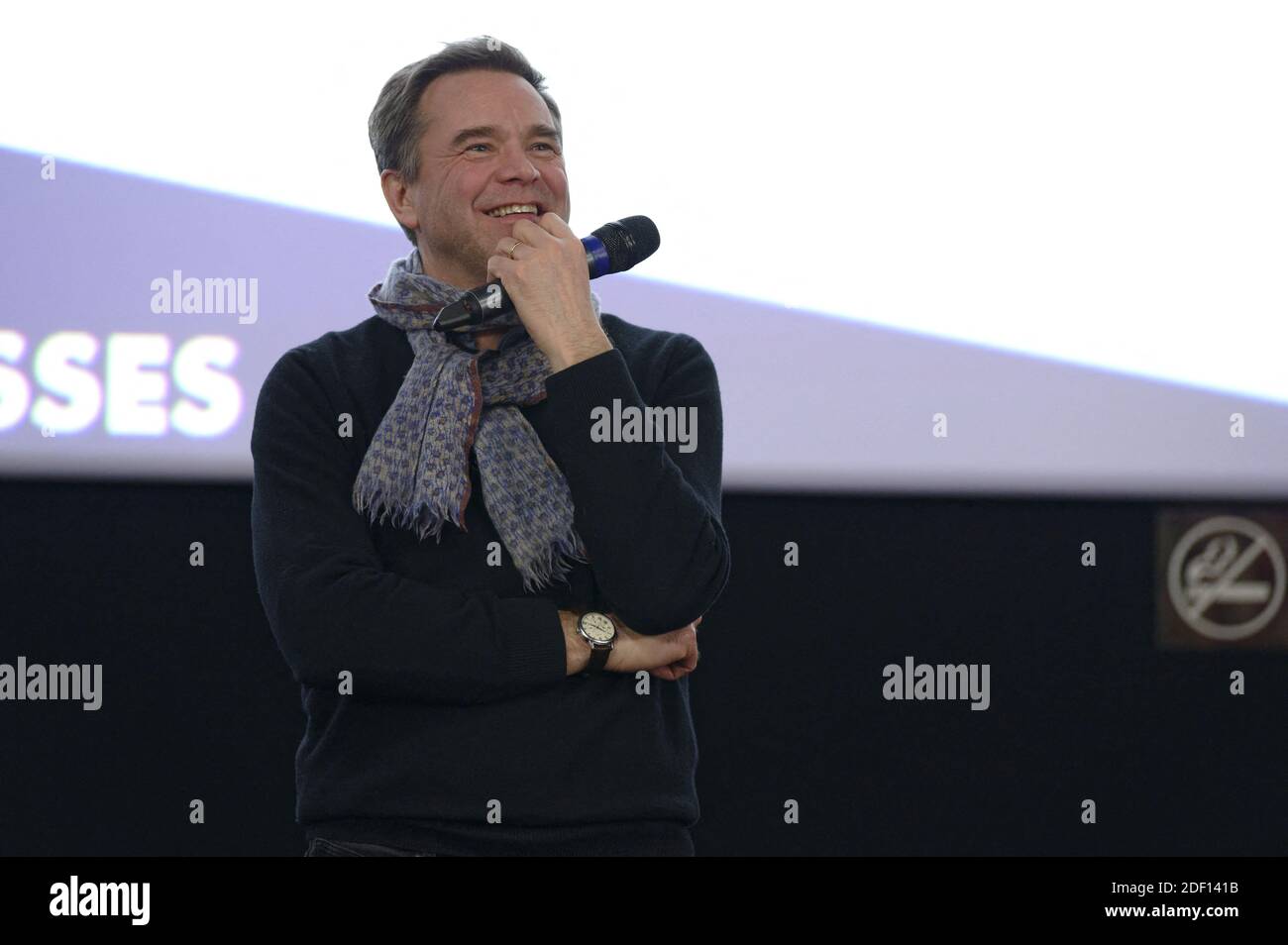 Ici, Guillaume de Tonquedec. Le réalisateur français Eric Besnard et les acteurs Guillaume de Tonquedec et Marie-Julie Baup présentent « l'esprit de famille » lors d'une première au cinéma Majestic Compiegne, le 17 janvier 2020 à Jaux, près de Compiegne, en France. Photo par Edouard Bernaux/ABACAPRESS.COM Banque D'Images