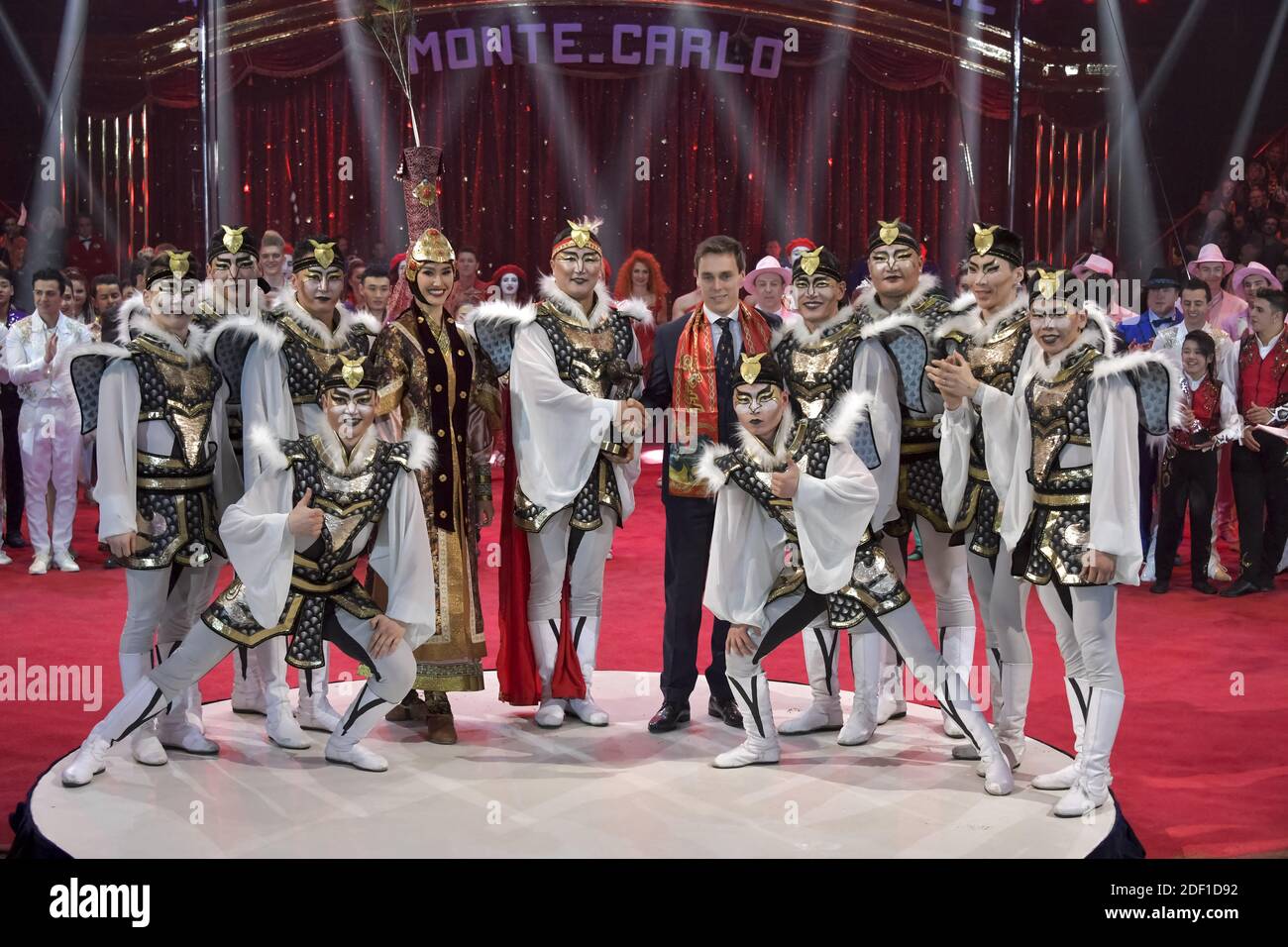 Louis Ducruet et troupe Zola Mongol Circus (clown de Bronze) participent au 44e Festival International du Cirque le 21 janvier 2020 à Monte-Carlo, Monaco. .(photo de Gaetan Luci/Pool/ABACAPRESS.COM) Banque D'Images