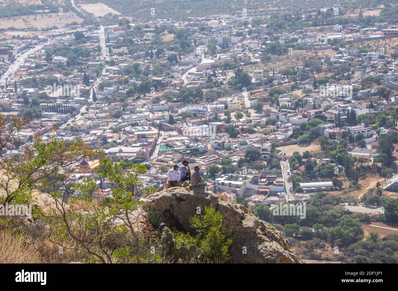 La vue de Peña de Bernal, site de l'UNESCO et l'un des plus grands monolithes du monde, Queretaro, Mexique Banque D'Images