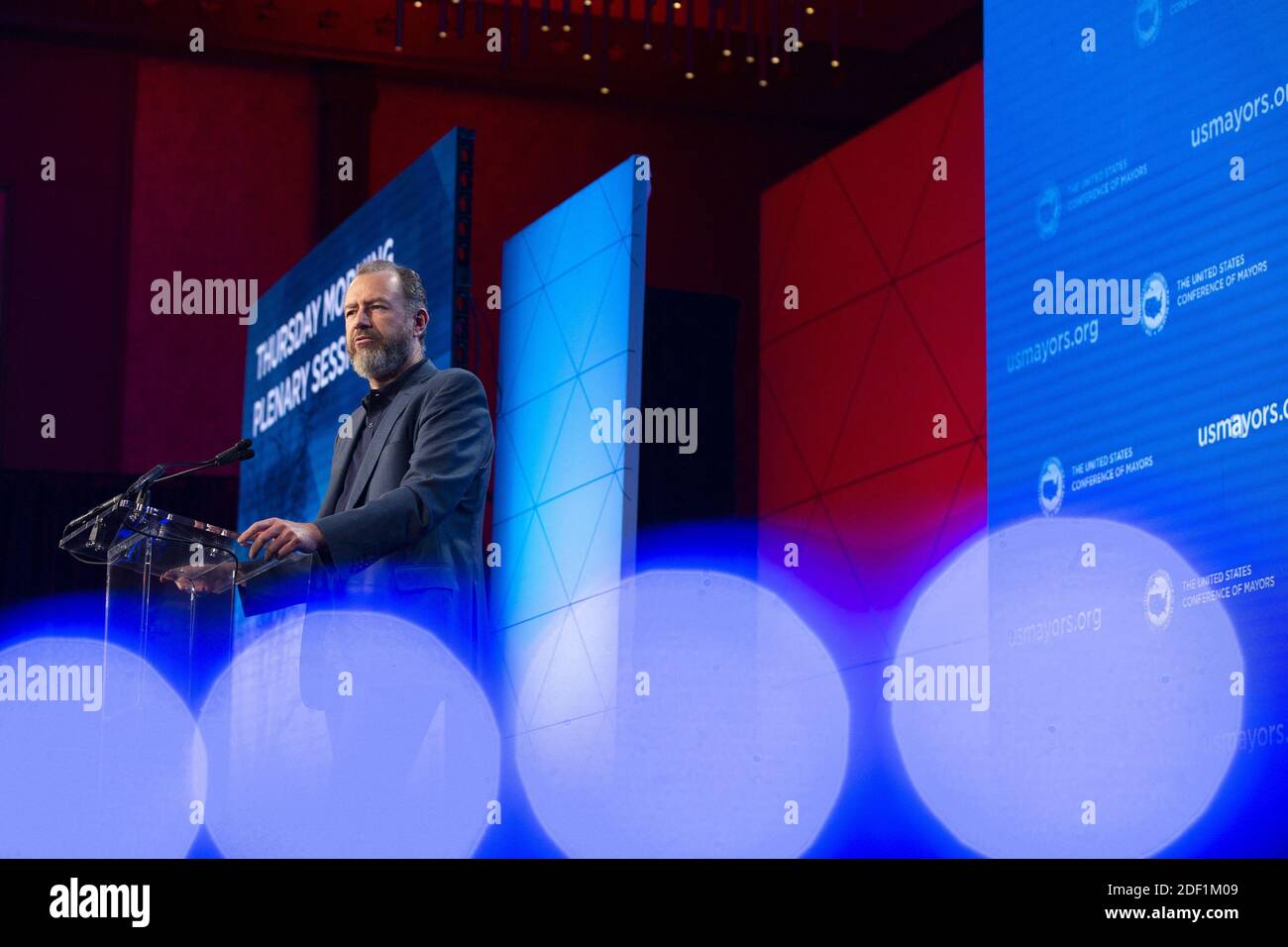 DaN Ammann, PDG de Cruise, prononce un discours lors de la 88e réunion d'hiver de la Conférence des maires des États-Unis à l'hôtel Capital Hilton de Washington D.C., aux États-Unis, le jeudi 23 janvier 2020. Photo de Stefani Reynolds/CNP/ABACAPRESS.COM Banque D'Images