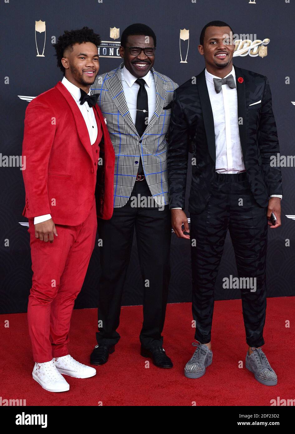 Kyler Murray, Michael Irvin, Deshaun Watson assistent à la 9e cérémonie annuelle de remise des prix de la NFL au Adrienne Arsht Centre le 01 février 2020 à Miami, en Floride. Photo de Lionel Hahn/ABACAPRESS.COM Banque D'Images