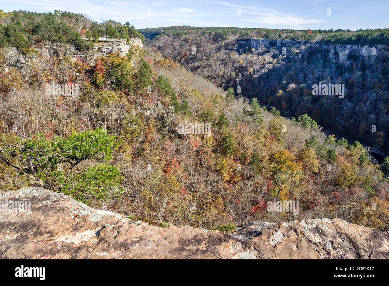 Alabama Lookout Mountain Little River Canyon National Preserve, nature paysage naturel fin d'automne surplombant la vue panaramique, Banque D'Images