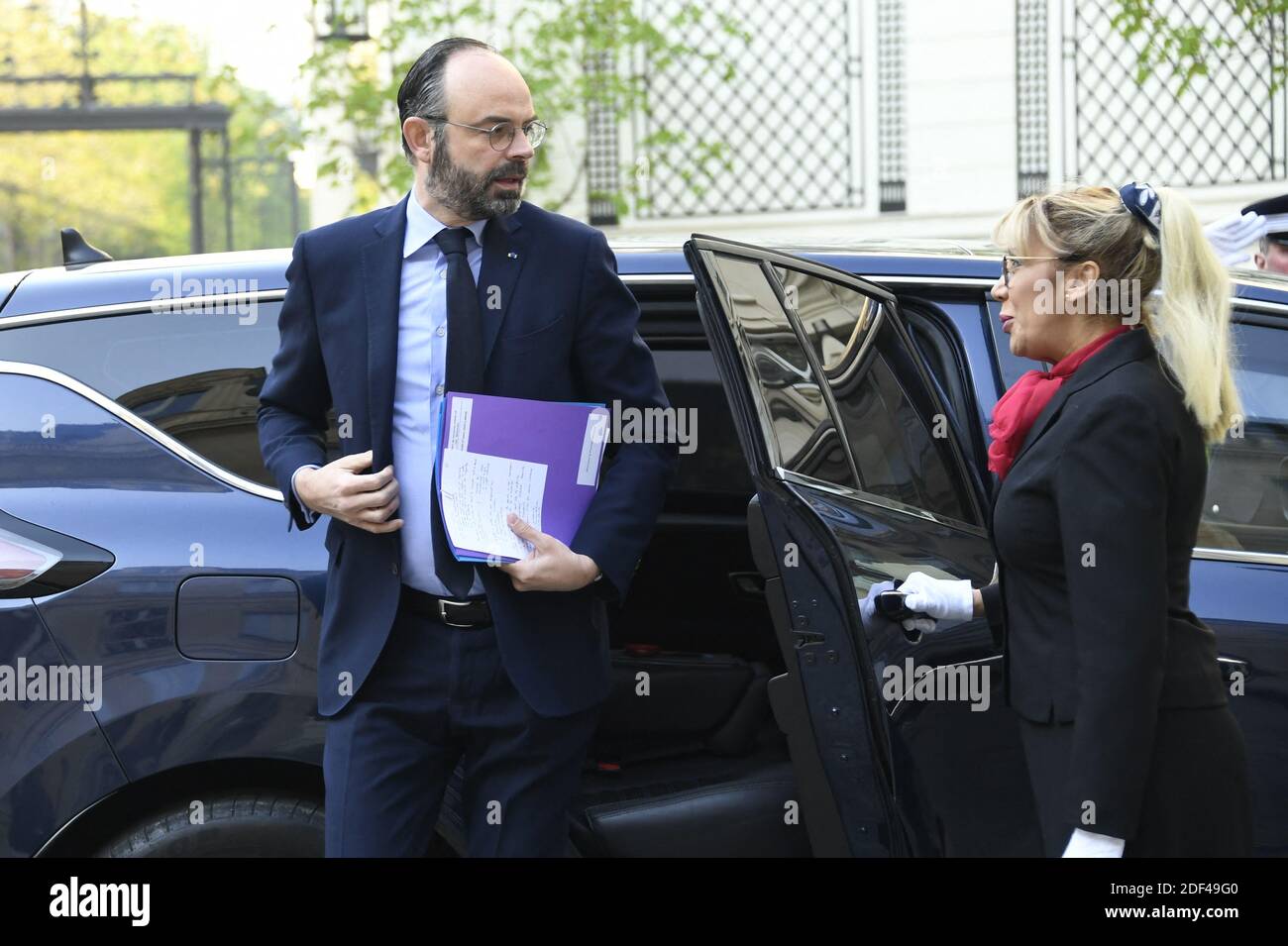 Le 27 mars 2020, le Premier ministre français Edouard Philippe s'adresse à la presse à l'unité interministérielle de coordination des crises (Cellule interministerielle de crise) à l'extérieur du ministère de l'intérieur, le onzième jour d'un confinement visant à freiner la propagation du nouveau coronavirus (COVID-19). Photo de Bertrand GUAY/Pool/ABACAPRESS.COM Banque D'Images