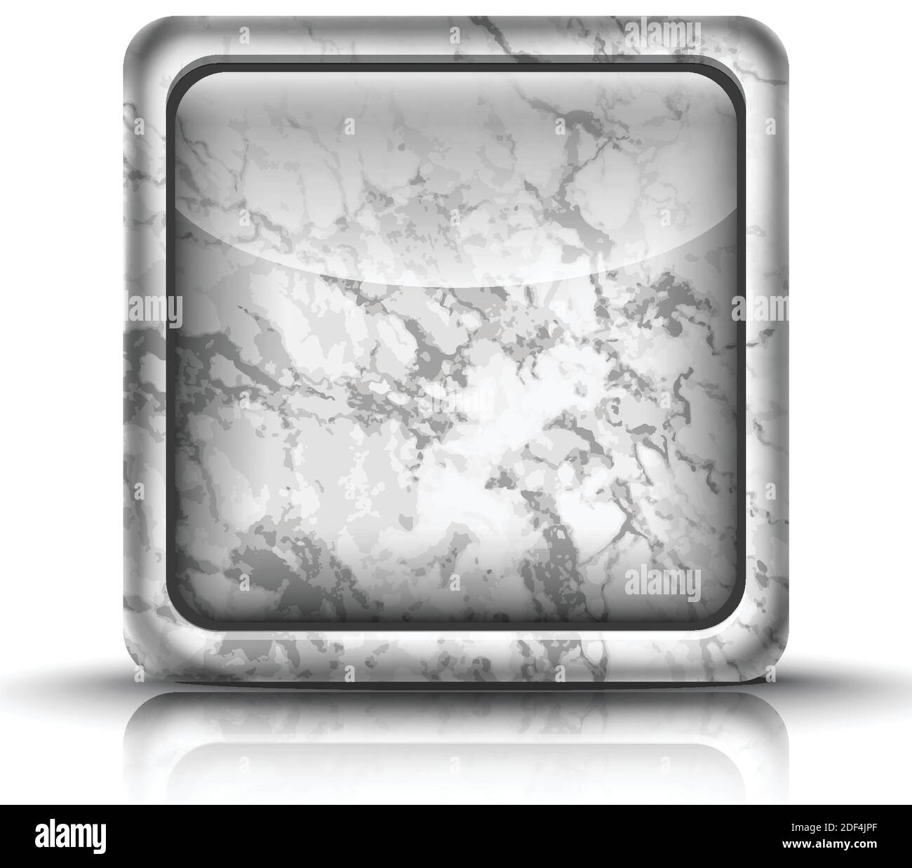 Bouton d'application Vector Realistic. Icône avec cadre en marbre et texture pierre. Illustration de Vecteur