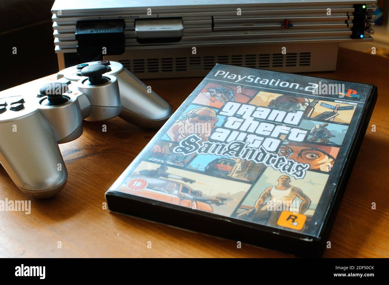 Grand Theft Auto, San Andreas Video Game pour PlayStation 2, lancé en 2004 comme le septième titre de la série Banque D'Images