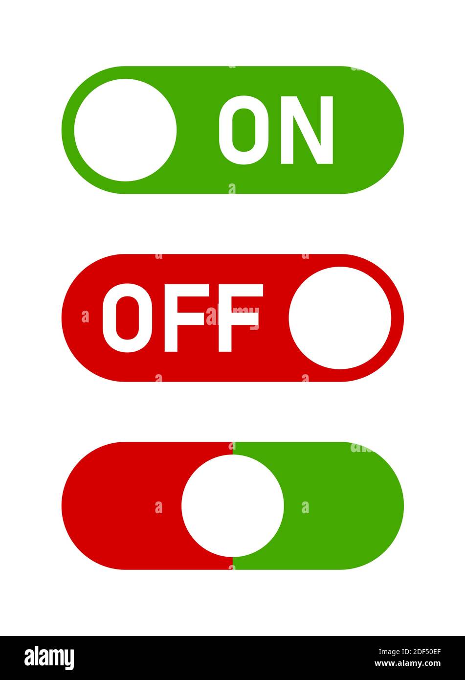Bouton de marche/arrêt ou ensemble d'icônes de curseur. Image vectorielle. Illustration de Vecteur